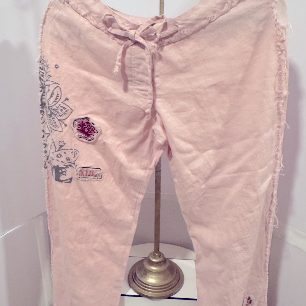 Boho linen/cotton blend pants size Large